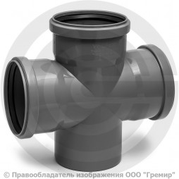 Крестовина PP-H одноплоскостная серая Дн 90-90-90 87гр б/нап в/к Ostendorf HT HTDA