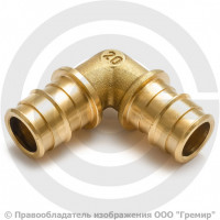 Угольник латунный для PE-X труб Дн 20 90гр GX122 Giacomini