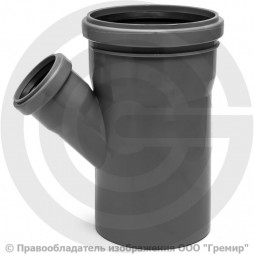 Тройник PP-H переходной серый Дн 110-50 45гр б/нап в/к RTP (РосТурПласт)
