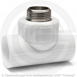 Тройник PP-R комбинированный белый НР (НАР) Дн 25-3/4" RTP (РосТурПласт)