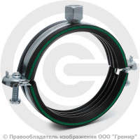 Хомут крепежный оцинкованный с резиновой прокладкой (Дн 88-90) (3") М8/М10 б/к Mupro Optimal Хомут крепежный оцинкованный с резиновой прокладкой (Дн 88-90) (3") М8/М10 б/к Mupro Optimal