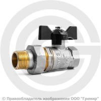 Кран латунный Ду-15 (1/2") Ру-40 ВР-"Американка" никель бабочка LD Pride 47.15.В-ГШ.Б Кран латунный Ду-15 (1/2") Ру-40 ВР-"Американка" никель бабочка LD Pride 47.15.В-ГШ.Б