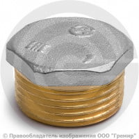 Заглушка латунная НР (НАР) Ду-40 (1 1/2") никель Aquasfera