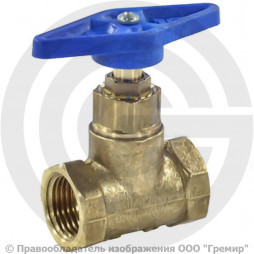 Клапан запорный латунный муфтовый Ду-20 Ру-16 ВР (ВН) (Т<70°С) 15б3р Цветлит