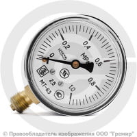 Манометр радиальный диаметр 63мм 0-16 кгс/см2 (0-1,6 МПа) G1/4" МТ-63 Багория