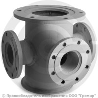 Тройник с пожарной подставкой фланцевый ППТФ стальной Ду 250-250