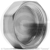 Заглушка латунная ВР (ВН") Ду-40 (1 1/2") никель LD