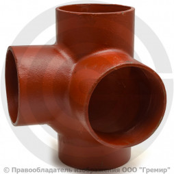 Крестовина чугунная безраструбная SML Ду 150-100-100 88гр 2-х плоскостная Китай