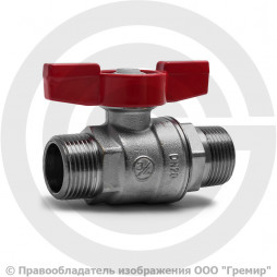 Кран латунный Ду-10 (3/8") Ру-42 НР (НАР) хром бабочка Giacomini R253D