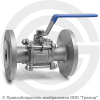 Кран нержавеющий AISI 316 (CF8M) трехсоставной фланцевый Ду-40 (1 1/2") Ру-40 NK-BF40/6