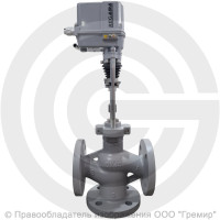 Клапан регулирующий трехходовой смесительный чугунный фланцевый Ду-40 Ру-16 Kvy=25 м3/ч с электроприводом Regada ST 0 220В без датчика Энерготехномаш