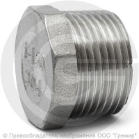 Заглушка нержавеющая AISI 304 6-ти гранная НР (НАР) Ду-8 (1/4")