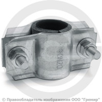 Хомут ремонтный двухсторонний оцинкованный Ду-20 (Дн 25-26,8) L=40мм ККАЗ
