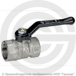 Кран латунный Ду-20 (3/4") Ру-25 ВР (ВН) никель рычаг Bugatti серия 600