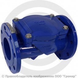 Клапан обратный поворотный чугунный фланцевый Ду-150 Ру-10/16 (Т<120°С) диск сталь+EPDM Benarmo