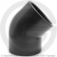 Отвод ПВХ клеевой серый Дн 110 45гр Ру-16 напорный Aquaviva Отвод ПВХ клеевой серый Дн 110 45гр Ру-16 напорный Aquaviva