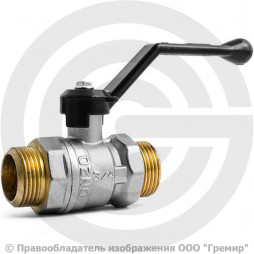 Кран латунный Ду-20 (3/4") Ру-40 НР (НАР) никель рычаг LD Pride 47.20.Н-Н.Р.