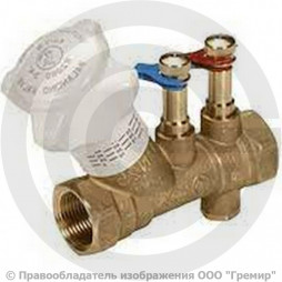 Клапан балансировочный ручной латунный муфтовый Ду-40 Ру-25 ВР (ВН) Kvs=18.5м3/ч без ниппелей R206B Giacomini