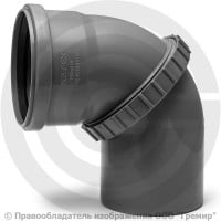 Отвод поворотный PP-H серый Дн 50 б/нап в/к VALFEX