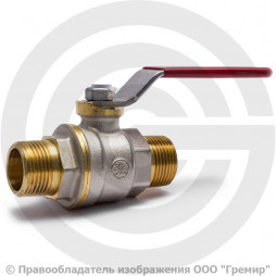 Кран латунный Ду-15 (1/2") Ру-42 НР (НАР) никель полнопроходной рычаг Giacomini R913L