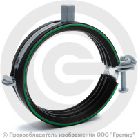 Хомут крепежный оцинкованный с резиновой прокладкой (Дн 89-92) (3") М8/М10 б/к Mupro Optimal Junior Хомут крепежный оцинкованный с резиновой прокладкой (Дн 89-92) (3") М8/М10 б/к Mupro Optimal Junior