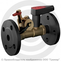 Клапан балансировочный ручной латунный фланцевый Ду-250 Ру-16 Kvs=2543.7м3/ч с измерительными ниппелями Venturi FODRV Broen