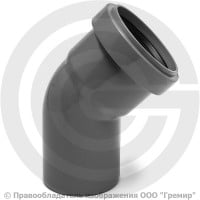 Отвод PP-H серый Дн 32 45гр б/нап в/к Ostendorf HT HTB Отвод PP-H серый Дн 32 45гр б/нап в/к Ostendorf HT HTB