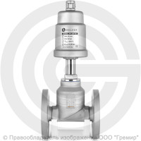 Клапан запорно-регулирующий нержавеющий фланцевый Ду-65 Ру-16 Kvs=70м3/ч с нержавеющим пневмоприводом 100мм PV-F Helver Клапан запорно-регулирующий нержавеющий фланцевый Ду-65 Ру-16 Kvs=70м3/ч с нержавеющим пневмоприводом 100мм PV-F Helver
