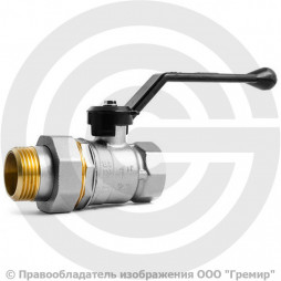 Кран латунный Ду-32 (1 1/4") Ру-25 ВР-"Американка" никель рычаг LD Pride 47.32.В-ГШ.Р