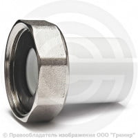 Штуцер PP-R белый с накидной гайкой Дн 32-1 1/4" для счетчика воды под пломбу RTP (РосТурПласт) Штуцер PP-R белый с накидной гайкой Дн 32-1 1/4" для счетчика воды под пломбу RTP (РосТурПласт)