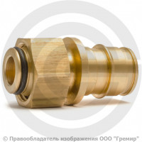 Соединитель латунный для PE-X труб Дн 16-1/2" под конус с накидной гайкой GX179 Giacomini GX179Y043