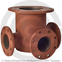 Тройник с пожарной подставкой фланцевый ППТФ стальной Ду 100-100 Ру-10 КЗПО