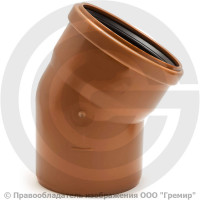 Отвод НПВХ (ПВХ) с раструбом коричневый Дн 110 30гр б/нап в/к Ostendorf KGB