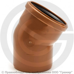 Отвод НПВХ (ПВХ) с раструбом коричневый Дн 110 30гр б/нап в/к Ostendorf KGB