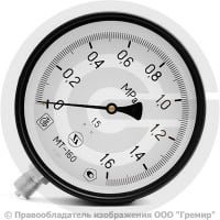 Манометр радиальный диаметр 160мм 0-16 кгс/см2 (0-1,6 МПа) М20х1,5 МТ-160 Багория