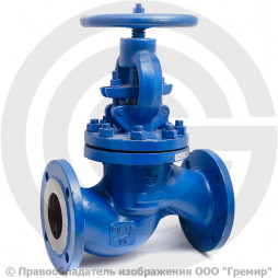 Клапан запорный стальной фланцевый Ду-100 Ру-16 (Т<425°С) 15лс65нж ЧАЗ