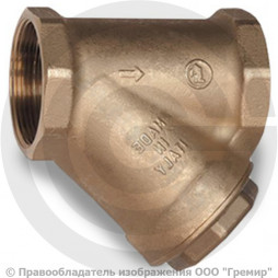 Фильтр магнитный сетчатый Y-образный латунный Ду-15 (1/2") Ру-30 ВР (ВН) (Т<110°С) Giacomini R74M