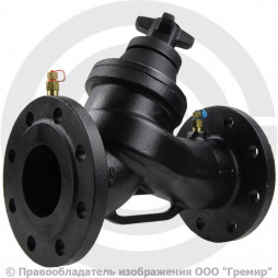 Клапан балансировочный ручной чугунный фланцевый Ду-80 Ру-16 фл Kvs=103.68м3/ч с измерительными ниппелями CIM 3739B Cimberio