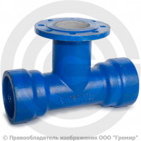 Тройник раструб-фланец ТРФ Ду 250-250 Тайтон ВЧШГ с ЦПП цинк+AL ГОСТ ISO 2531-2012 Тройник раструб-фланец ТРФ Ду 250-250 Тайтон ВЧШГ с ЦПП цинк+AL ГОСТ ISO 2531-2012