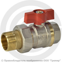 Кран латунный Ду-25 (1") Ру-40 ВР-"Американка" никель полнопроходной бабочка Ридан BVR-FR Кран латунный Ду-25 (1") Ру-40 ВР-"Американка" никель полнопроходной бабочка Ридан BVR-FR