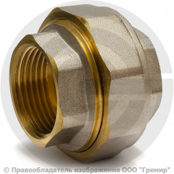 Американка (соединитель) латунная прямая ВР (ВН) Ду-50 (2") никель Aquasfera