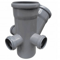 Крестовина PP-H двухплоскостная левая/правая/тыл серая Дн 110-110-50 45гр б/нап RTP (РосТурПласт) 2 Крестовина PP-H двухплоскостная левая/правая/тыл серая Дн 110-110-50 45гр б/нап RTP (РосТурПласт) 2