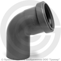 Отвод PP-H серый Дн 50 67гр б/нап в/к RTP (РосТурПласт)