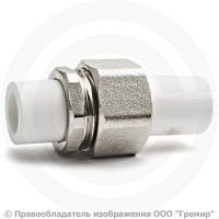 Штуцер PP-R разборный белый Дн 20 Pro Aqua Штуцер PP-R разборный белый Дн 20 Pro Aqua