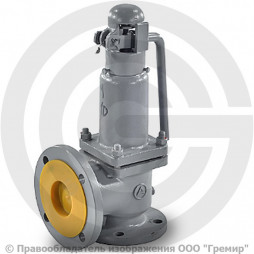 Клапан предохранительный пружинный угловой стальной фланцевый Ду 50-80 Ру-16 Рн=3.5...7бар (Т<425°С) 17с28нж Арма-Пром