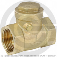 Клапан обратный поворотный латунный Ду-20 (3/4") Ру-40 ВР (ВН) (Т<100°С) латунь Aquasfera 3003