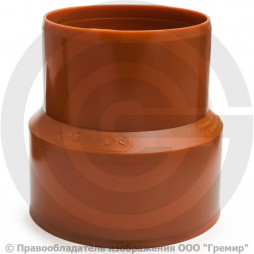 Переход НПВХ (ПВХ) на чугун коричневый Дн 200 б/нап б/манжеты Ostendorf KGUG