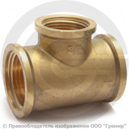 Тройник латунный переходной ВР (ВН) Ду 25-20-25 (1"-3/4"-1") VALFEX