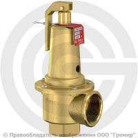 Клапан предохранительный пружинный латунный Ду 40-50 (G1 1/2"-G2") ВР (ВН) Рср=5бар (Т<140°С) Prescor S960 Flamco