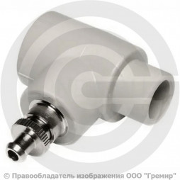 Штуцер PP-R серый с выпускным вентилем Дн 25 Wavin Ekoplastik